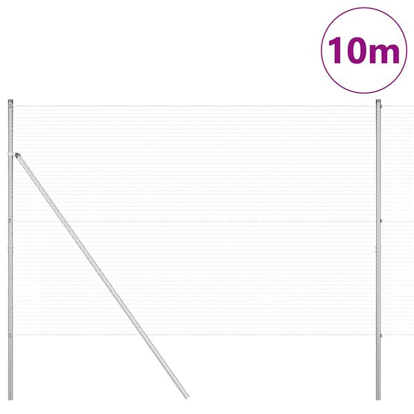 vidaXL Ker&iacute;t&eacute;soszlop Ez&uuml;st 10 x 1,6 m (25 x 25 mm r&aacute;cs) Ac&eacute;l