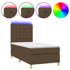 vidaXL barna sz&ouml;vet rug&oacute;s &eacute;s LED-es &aacute;gy matraccal 80 x 200 cm