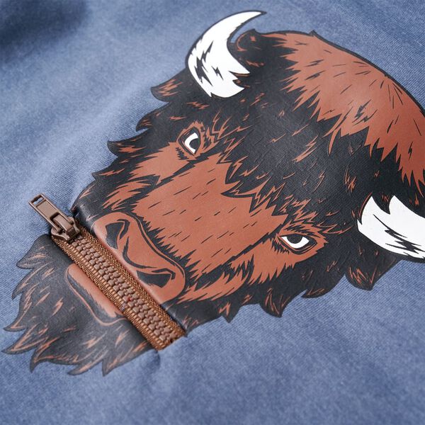 K&eacute;k melange kapucnis gyerekpul&oacute;ver 116