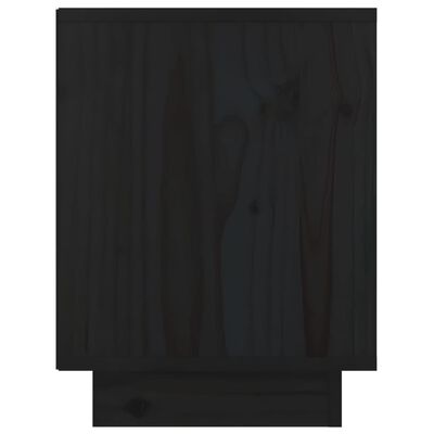 vidaXL fekete tömör fenyőfa éjjeliszekrény 40 x 30 x 40 cm