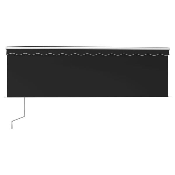 vidaXL antracitsz&uuml;rke redőny&ouml;s, LED-es, sz&eacute;l&eacute;rz&eacute;kelős napellenző 4x3 m