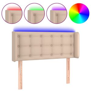 vidaXL fekete műbőr LED-es fejt&aacute;mla 83x16x78/88 cm