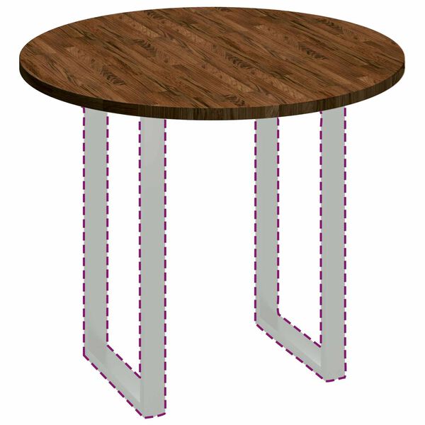 vidaXL Asztallap S&ouml;t&eacute;t Barna &Oslash; 90 x 2,5 cm T&ouml;m&ouml;r T&ouml;lgyfa