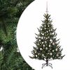vidaXL Műkar&aacute;csonyfa g&ouml;mbbel 120 cm 150 LED Meleg feh&eacute;r PVC &eacute;s f&eacute;m