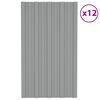vidaXL Tetőpanel 12 pcs Sz&uuml;rke 80 x 45 cm Horganyzott ac&eacute;l