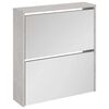 vidaXL betonsz&uuml;rke 2 szintes cipőszekr&eacute;ny t&uuml;k&ouml;rrel 63 x 17 x 67 cm