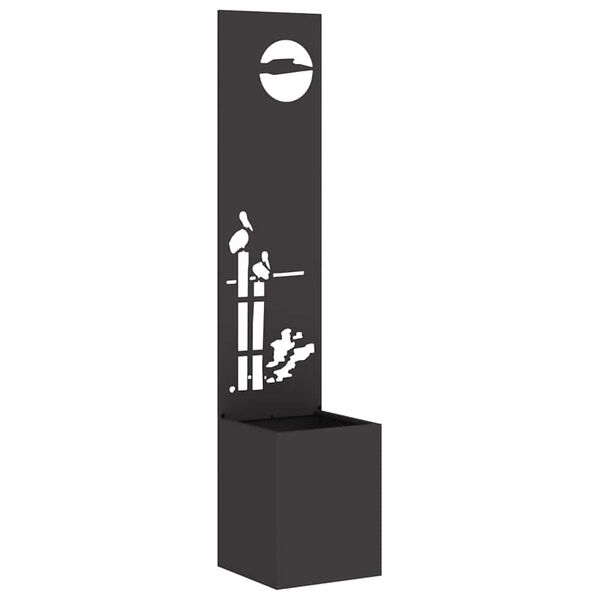 vidaXL Kertvédő vászon Fekete 32 x 140 cm Hidegen hengerelt acél