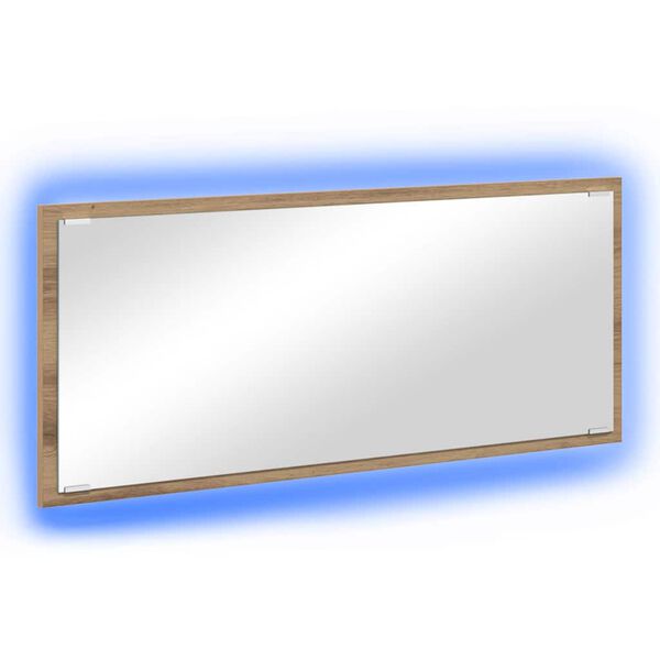 vidaXL T&uuml;k&ouml;r LED -es l&aacute;mp&aacute;kkal Artisan t&ouml;lgy 90 x 8,5 x 37 cm Faanyag