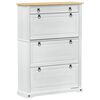 vidaXL Cipőszekr&eacute;ny Corona Feh&eacute;r 99 x 32 x 138 cm T&ouml;m&ouml;r fenyőfa