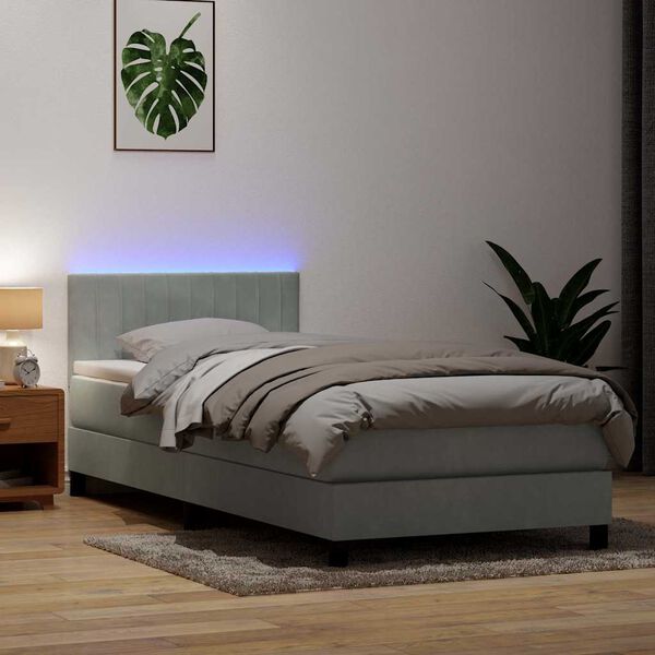 vidaXL vil&aacute;gossz&uuml;rke b&aacute;rsony rug&oacute;s &eacute;s LED-es &aacute;gy matraccal 100 x 210 cm