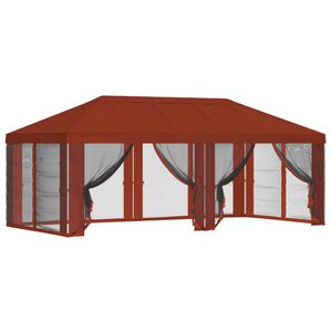 vidaXL Napernyő ponyva oldalfalakkal 6 x 3 m Terrakotta Poli&eacute;szter 190