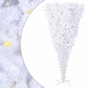 vidaXL Mű kar&aacute;csonyfa 300 LED-del &aacute;llv&aacute;nnyal Feh&eacute;r 240 cm PVC &eacute;s Ac&eacute;l