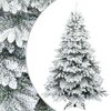 vidaXL Műanyag Rugalmas Kar&aacute;csonyf&aacute;t Havas Flokkal Feh&eacute;r 180 cm