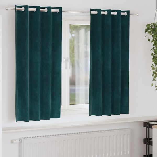 vidaXL S&ouml;t&eacute;t&iacute;tő f&uuml;gg&ouml;ny&ouml;k 2 pcs S&ouml;t&eacute;tz&ouml;ld 140 x 175 cm B&aacute;rsony