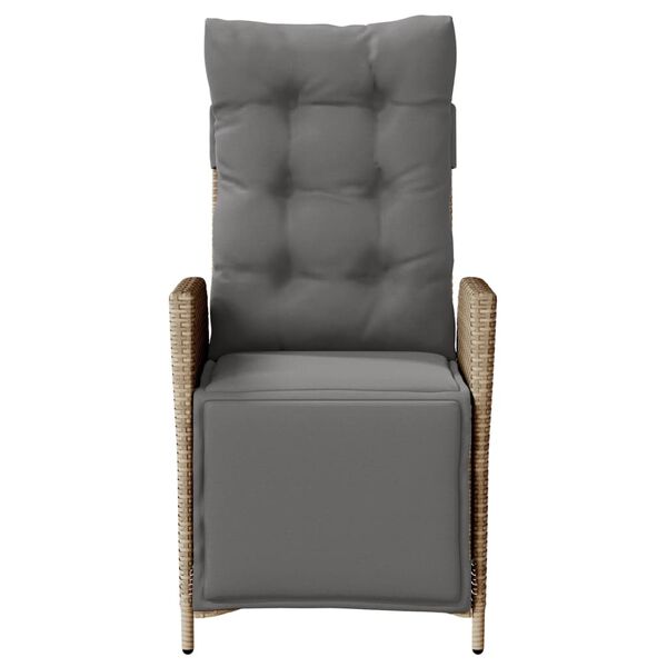 vidaXL vegyes bézs polyrattan dönthető kerti szék lábtartóval