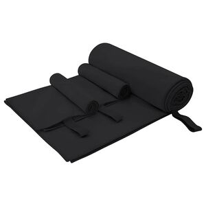 vidaXL Sportt&ouml;r&ouml;lk&ouml;ző Szett 3 db Fekete 210 x 100 cm