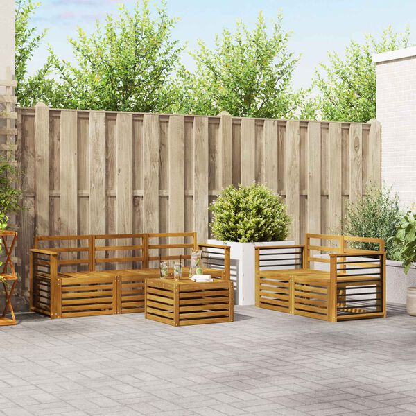 vidaXL &Uuml;lőgarnit&uacute;r&aacute;k 6 pcs Term&eacute;szetes T&ouml;m&ouml;r Ak&aacute;cfa