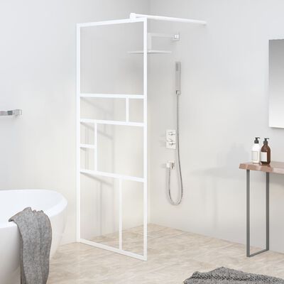 vidaXL fehér ESG üveg zuhanyfal küszöb nélküli zuhanyhoz 90x195 cm