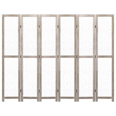 vidaXL fehér 6 paneles tömör fa paraván 210 x 165 cm