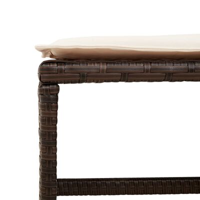 vidaXL 4 db barna polyrattan kerti szék párnával 41 x 41 x 36 cm