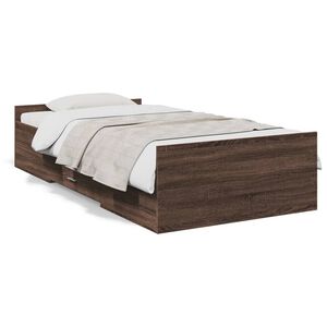 vidaXL barna t&ouml;lgysz&iacute;nű szerelt fa &aacute;gykeret fi&oacute;kokkal 100 x 200 cm