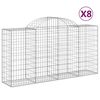 vidaXL 8 db &iacute;ves horganyzott vas gabion kos&aacute;r 200 x 50 x 100/120 cm