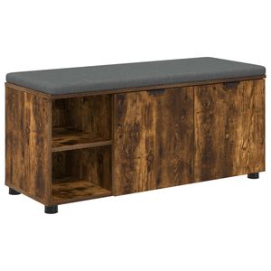 vidaXL Előt&eacute;r pad F&uuml;st&ouml;lt T&ouml;lgy 100 x 38 x 46 cm Műanyag Fa &eacute;s Sz&ouml;vet