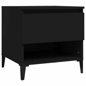 vidaXL fekete szerelt fa kisasztal 50 x 46 x 50 cm