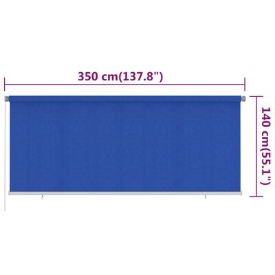vidaXL kék kültéri HDPE roló 350 x 140 cm