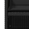vidaXL 5 r&eacute;szes fekete polyrattan kerti &eacute;tkezőgarnit&uacute;ra p&aacute;rn&aacute;kkal