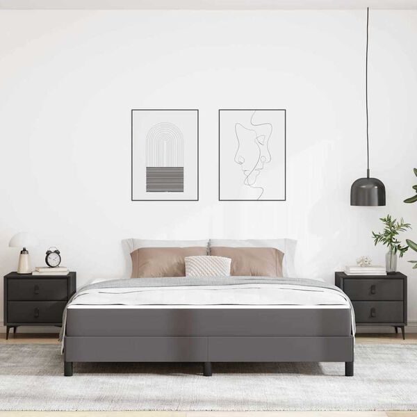 vidaXL Ágykeret matracmal Szürke 180 x 200 cm szövet