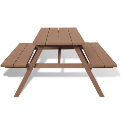 vidaXL barna WPC piknik asztal padokkal 150 x 139 x 72,5 cm