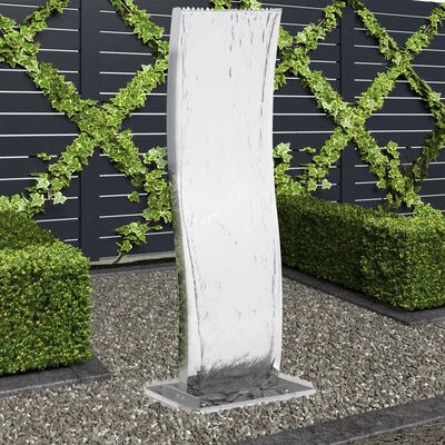 vidaXL kerti ívelt rozsdamentes acél szökőkút szivattyúval 130 cm