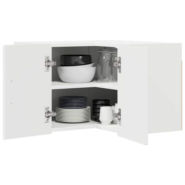 vidaXL Konyhaszekr&eacute;ny Magas F&eacute;nyű Feh&eacute;r 57 x 57 x 40 cm Faanyag