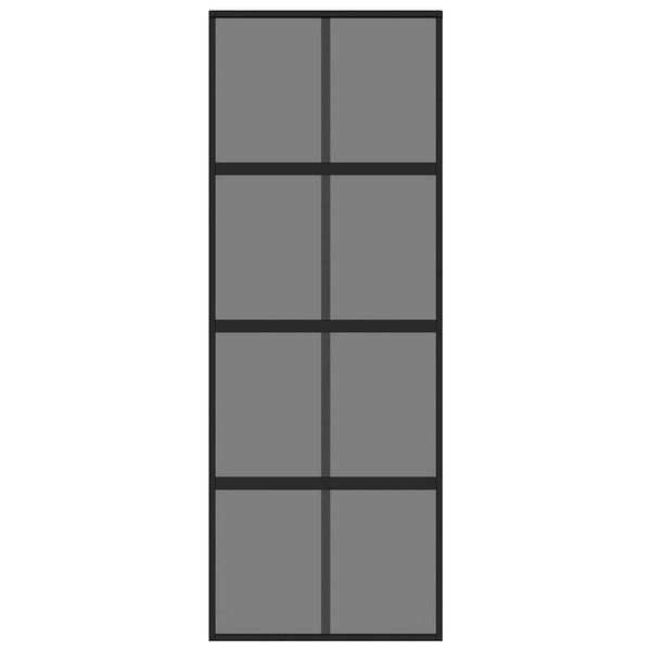 vidaXL fekete edzett &uuml;veg &eacute;s alum&iacute;nium tol&oacute;ajt&oacute; 76 x 205 cm