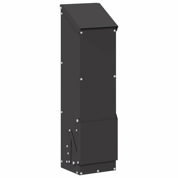 vidaXL Csirke etető Fekete 13 x 12 x 51 cm Hidegen Hengerelt Ac&eacute;l