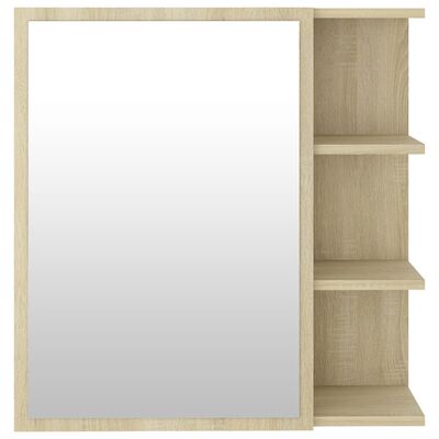vidaXL sonoma színű forgácslap tükrös szekrény 62,5 x 20,5 x 64 cm