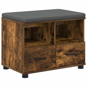 vidaXL Előt&eacute;r pad p&aacute;rn&aacute;val fi&oacute;kkal F&uuml;st&ouml;lt t&ouml;lgy 60 x 38 x 46 cm