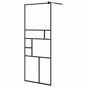 vidaXL fekete zuhanyfal &aacute;tl&aacute;tsz&oacute; ESG &uuml;veggel 80 x 195 cm