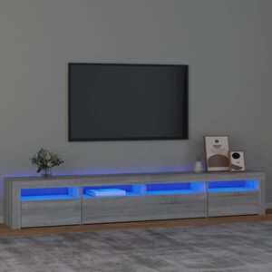 vidaXL sz&uuml;rke sonoma sz&iacute;nű TV-szekr&eacute;ny LED-l&aacute;mp&aacute;kkal 240x35x40 cm