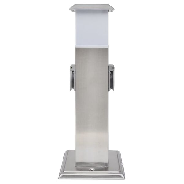 Rozsdamentes Ac&eacute;l Kert Foglalat Oszlop L&aacute;mp&aacute;val