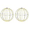 vidaXL Labda 192 LED-del 2 pcs Meleg feh&eacute;r 40 x 40 x 43,5 cm F&eacute;m