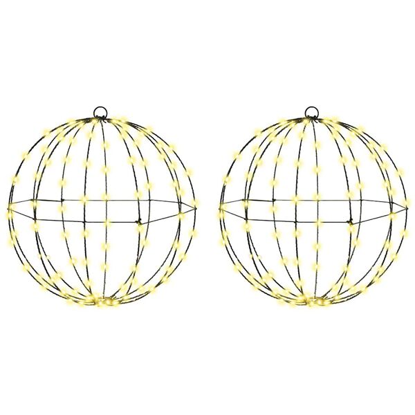 vidaXL Labda 192 LED-del 2 pcs Meleg feh&eacute;r 40 x 40 x 43,5 cm F&eacute;m