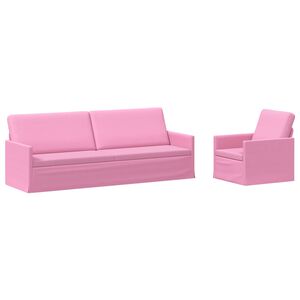 vidaXL Kanap&eacute; Szett 2 pcs R&oacute;zsasz&iacute;n Sz&ouml;vet