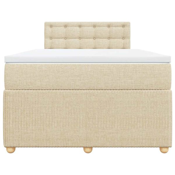 vidaXL kr&eacute;msz&iacute;nű sz&ouml;vet rug&oacute;s &aacute;gy matraccal 120 x 190 cm