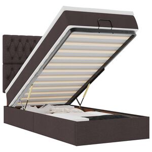 vidaXL Ottom&aacute;n &aacute;gy matraccal s&ouml;t&eacute;tbarna 100x200 cm sz&ouml;vet