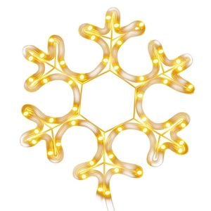 vidaXL kar&aacute;csonyi h&oacute;pehely 48 meleg feh&eacute;r LED-del 27 x 27 cm