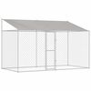 vidaXL Kutya ketrec tetővel Ez&uuml;st 400 x 200 x 256 cm Ac&eacute;l &eacute;s PE