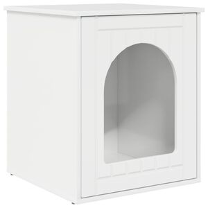 vidaXL Macska H&aacute;z F&eacute;nyes Feh&eacute;r 53 x 52 x 62 cm Szerelt Fa