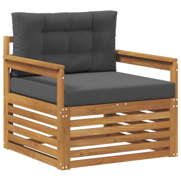 vidaXL K&uuml;lt&eacute;ri kanap&eacute; szett T&ouml;m&ouml;r ak&aacute;cfa &eacute;s poli&eacute;szter Term&eacute;szetes